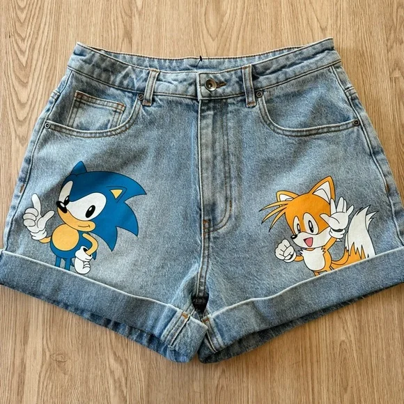 Sonic the hedgehog denim shorts nwot